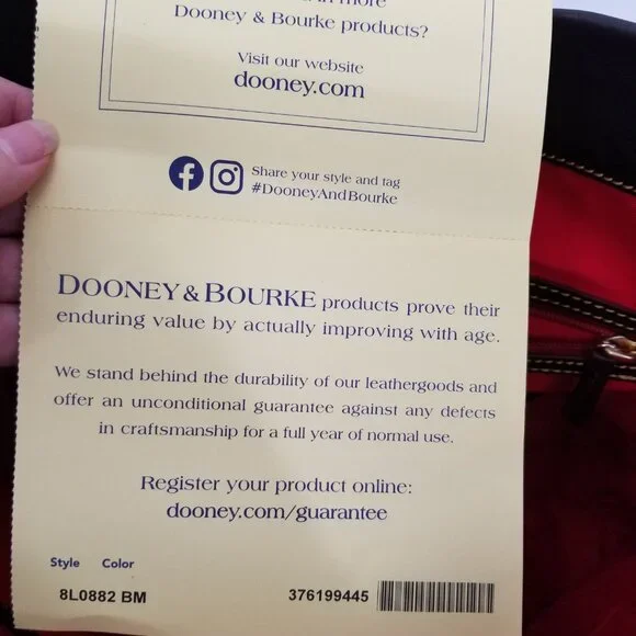 NWT Dooney & Bourke Soft Pebble Brown T'Moro Leather Logo Lock Shoulder Bag - Picture 11 of 14